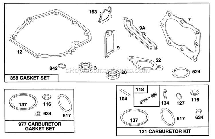 Engine 9 Diagram and Parts List for 10761B (4900001-4999999)(1994) Lawn Boy Lawn Mower